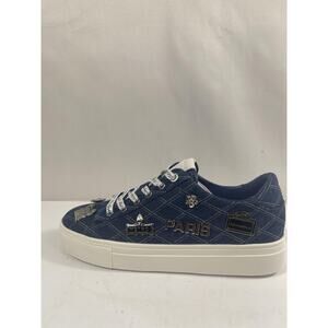 Karl Lagerfeld Cate Rue Pins Lace Shoes Womens Size 8.5 Denim Sneakers New